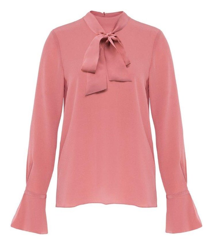 Dusty Rose Pussy Bow Blouse