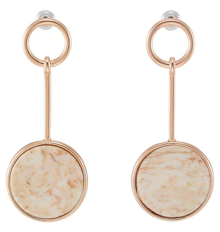 Rose Gold Marble Disc Earrings
