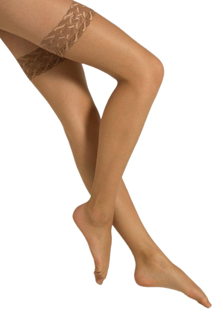Nude Lace-Top Thigh-Highs