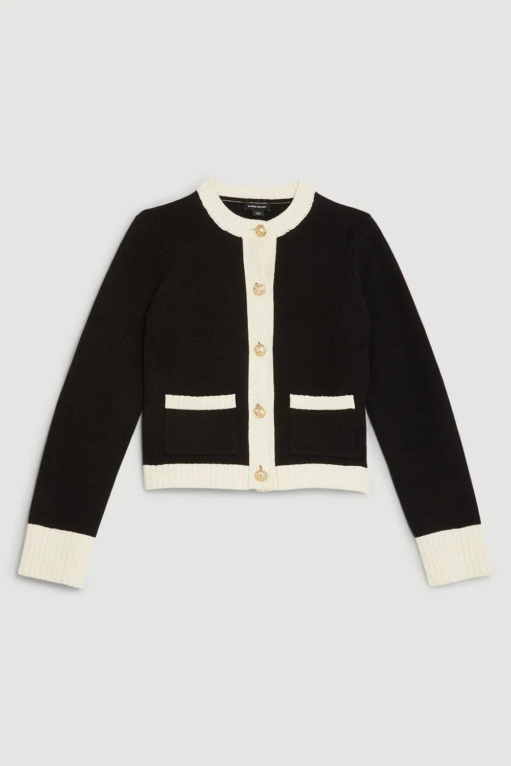 Black/Cream Chanel Cardigan