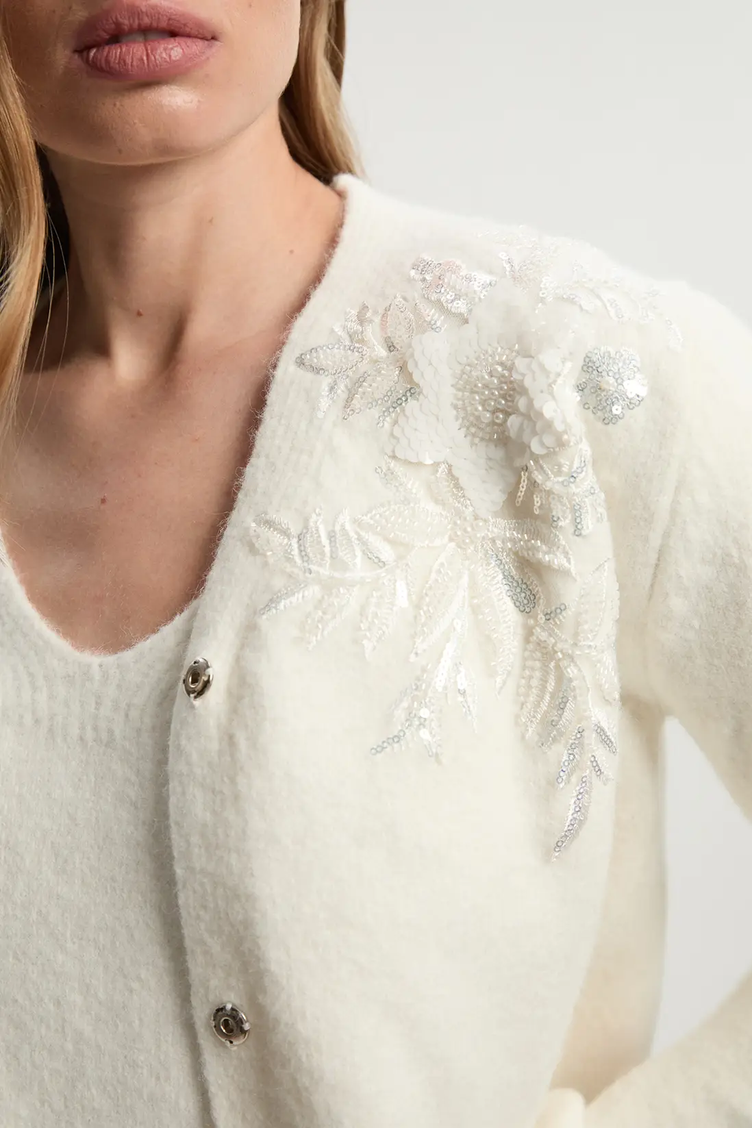 Ivory Floral Cardigan