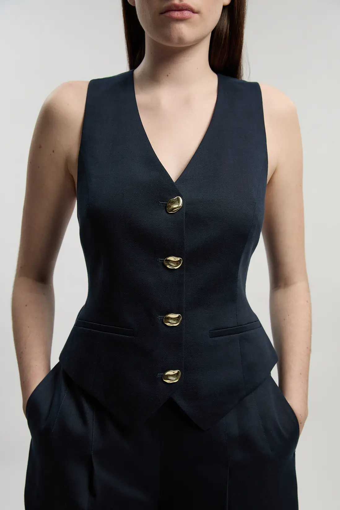 Navy Waistcoat (gold buttons)